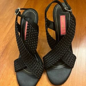 Betsey Johnson Black Woven Heels